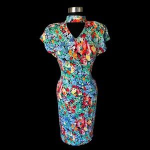 VINTAGE 1980s keyhole party dress